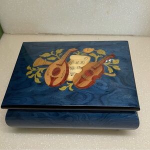 Blue Music Box Italy InLaid woodwork speak softly, love works beautifully